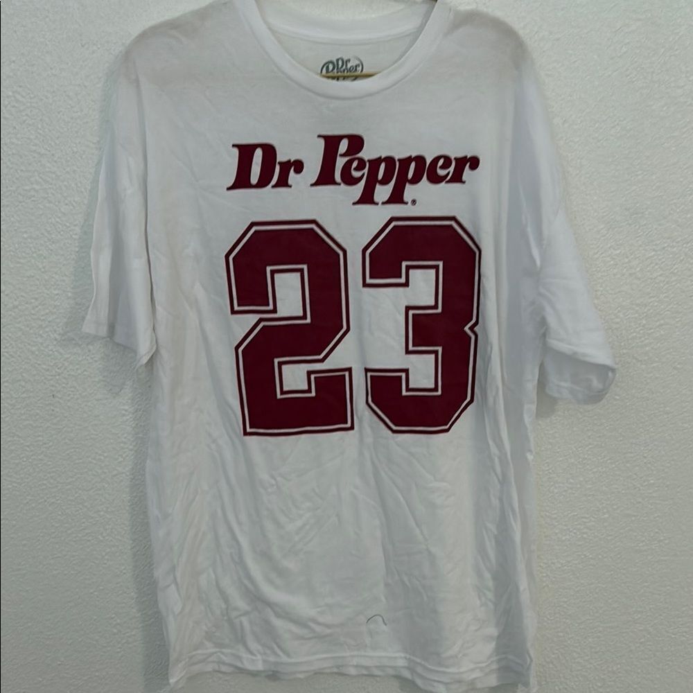 NEW-Mens Dr Pepper White Graphic T-Shirt-size XL